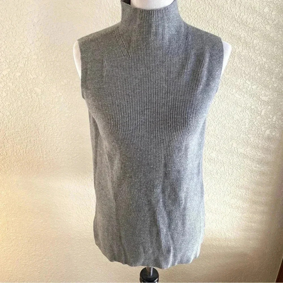 A New Day Target Sleeveless Sweater Vest Gray Knit Turtleneck Ribbed: Size Small - Picture 1 of 8